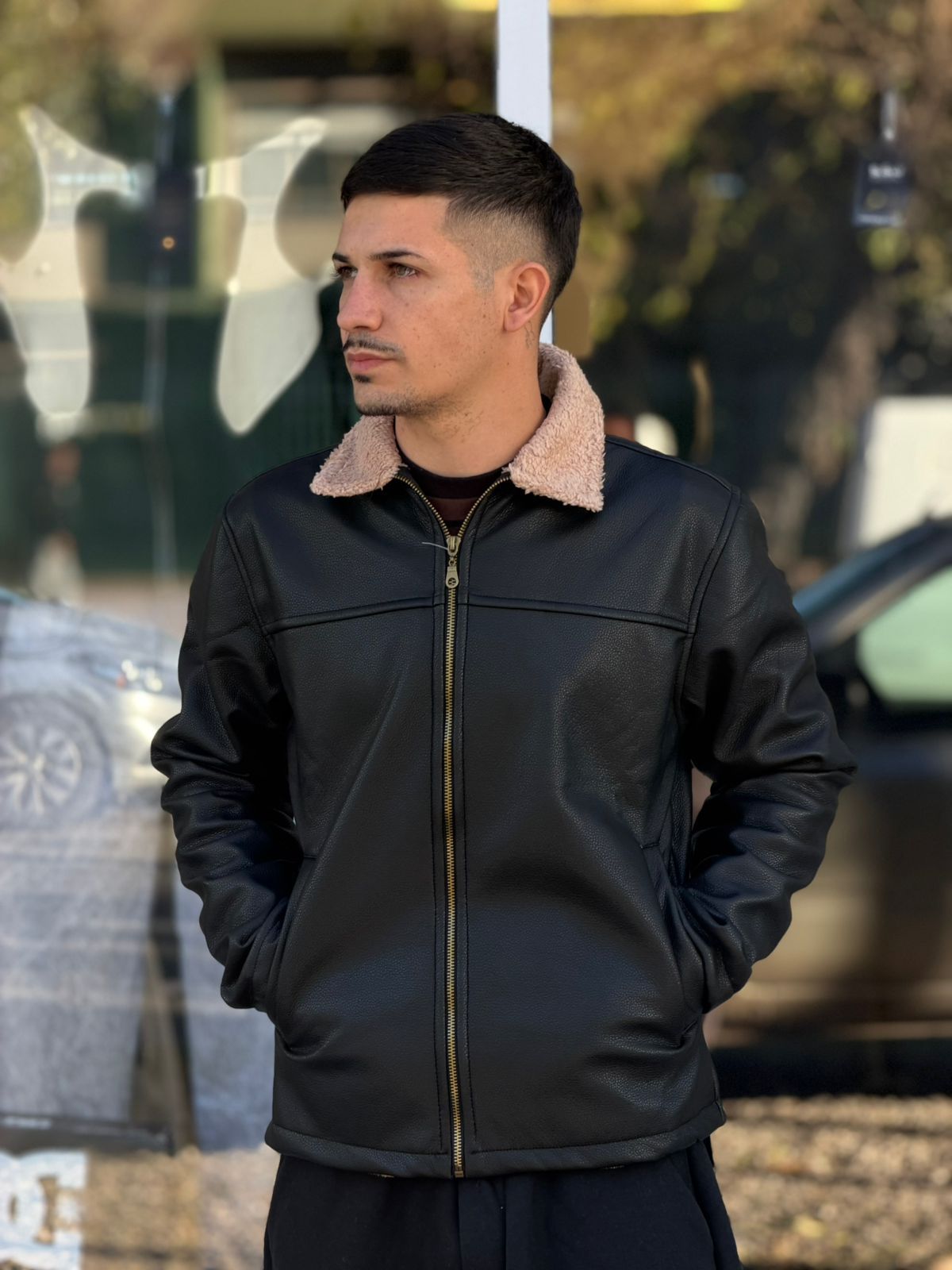 CHAQUETA CUERO C/FELPUDO
