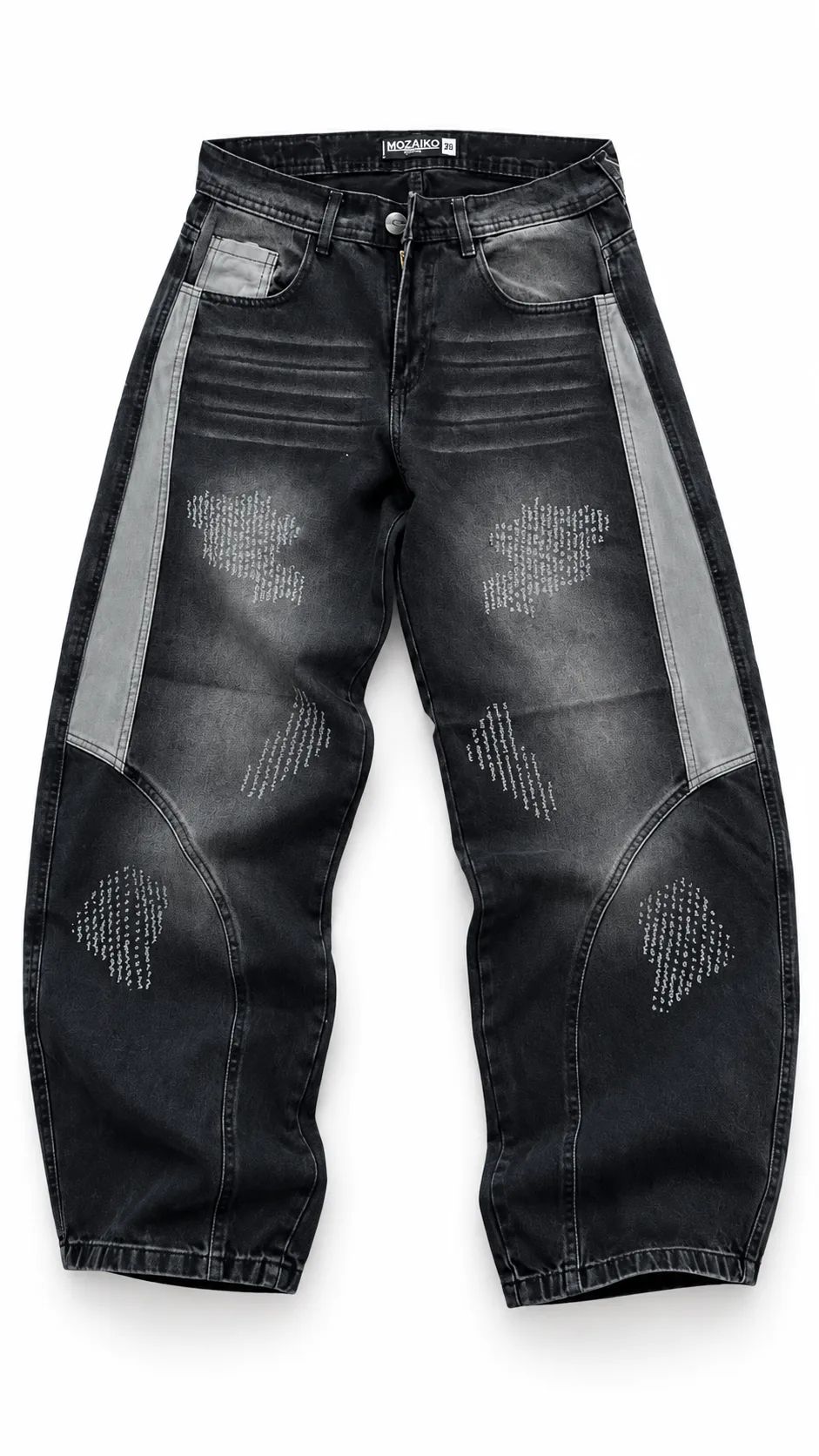 MZKO DENIM GRIS BORDADO