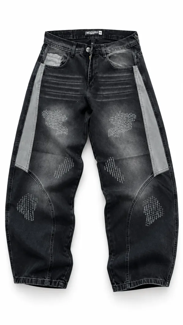 MZKO DENIM GRIS BORDADO