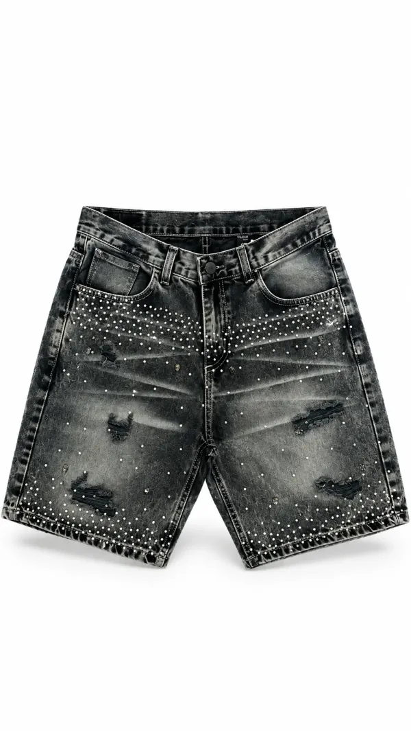 BERMUDA GRIS ROTURA C/ STRASS