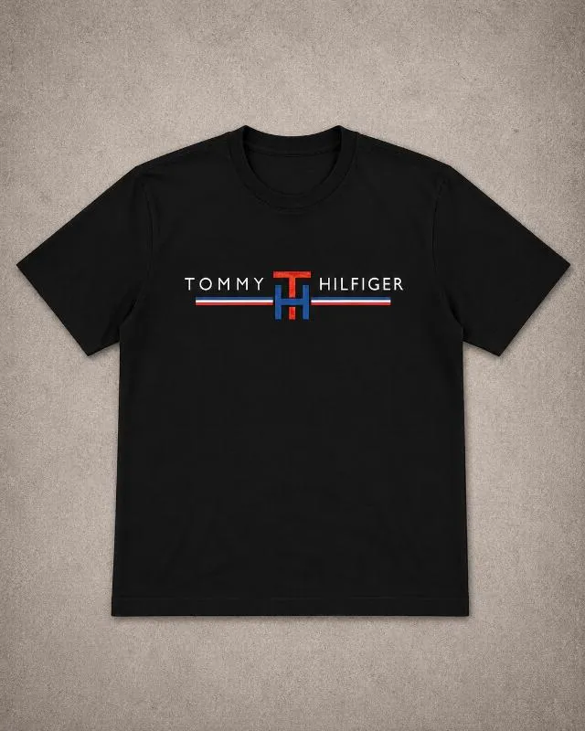 REMERA TOMMY BIG NEGRA CLASICA - Foto 1
