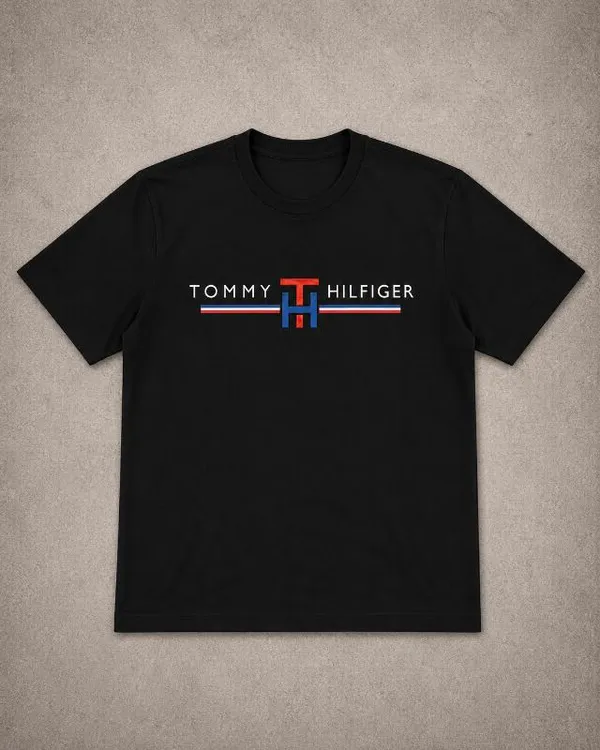 REMERA TOMMY BIG NEGRA CLASICA