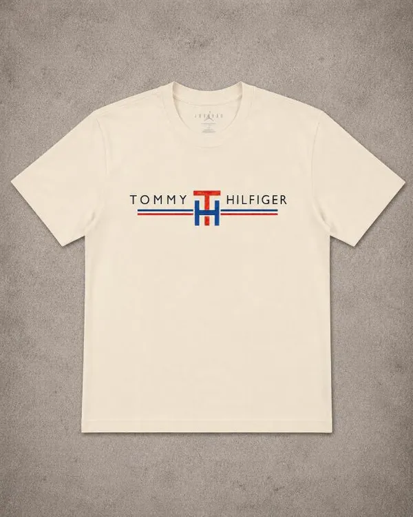 REMERA TOMMY BIG CREMA CLASICA