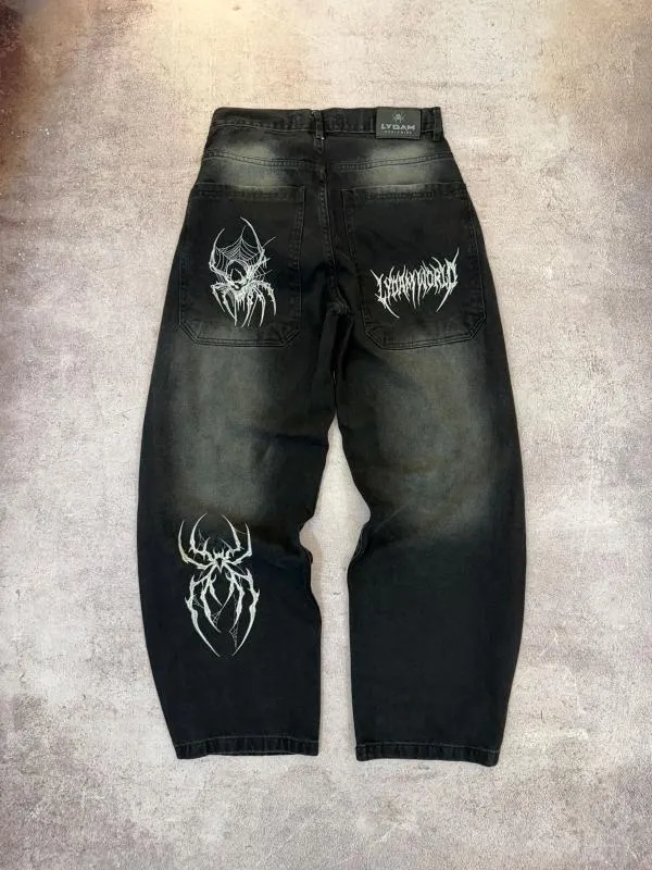 BAGGY VENON ARAÑA GRIS GASTADO