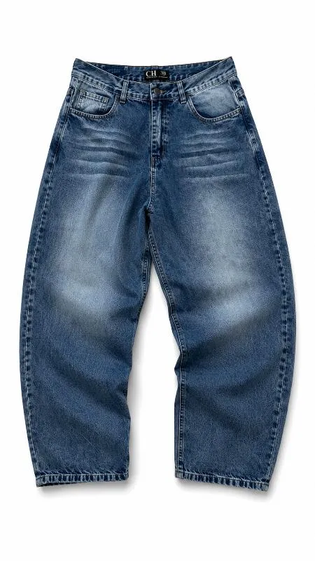 BAGGY AZUL OSCURO CLASICO GASTADO CH - Foto 1