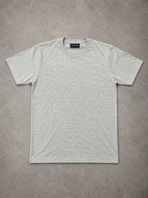 REMERA GRIS LISA