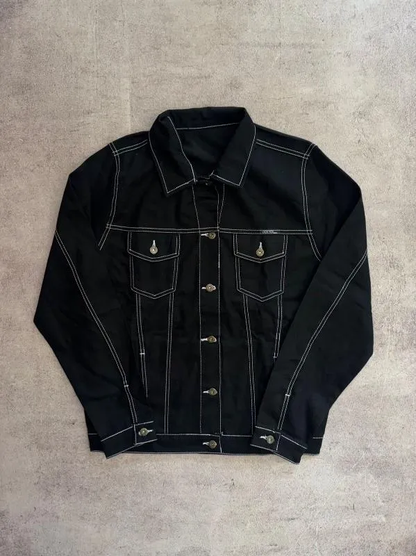 CHAQUETA JEANS NEGRA C/BLANCAS - Foto 1